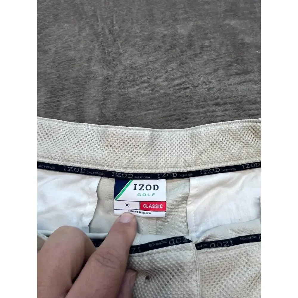 Izod Golf Classic Shorts Mens Sz‎ 38 Tan 10” Inseam Casual Hiking Outdoors Walk